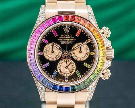 rolex daytona rainbow rose gold|Rolex daytona rose gold price.